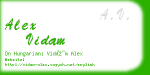 alex vidam business card